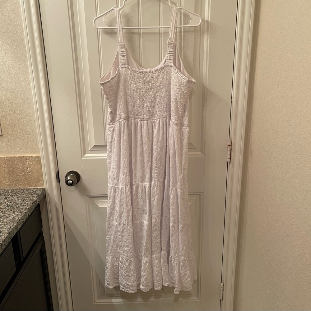 Cotton Rye Outfitters Women’s XL Embroidered Cotton White Sleeveless Sundress - Picture 2 of 9